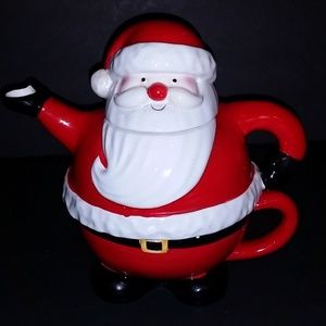 Christmas Tea Coffee Chocolate Pot Mug Set